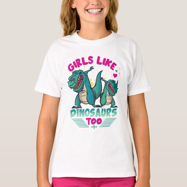 T-shirt Girl Power : Dinosaur Edition (Devant)