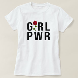 T-shirt Girl Power Feminist moderne Gras GRL PWR