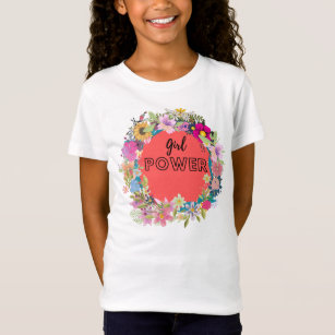 T-Shirt Girl Power Floral Design