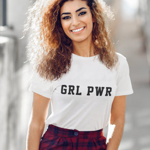 T-shirt Girl Power   Moderne Féministe Bold GRL PWR