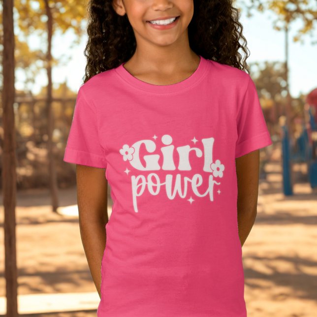 T-Shirt Girl Power Rose (Créateur téléchargé)