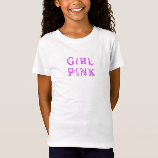 T-Shirt Girl rose et rose Dra Gon - Dragon de style comiqu (Devant)