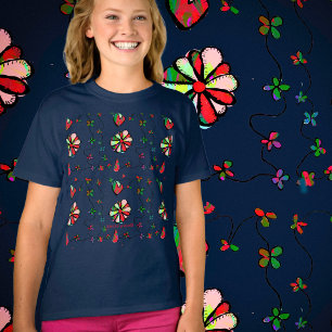 T-shirt Girl’s Happy, Joyful Hearts & Flowers