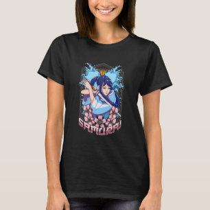T-shirt Girl Samurai Katana Japonaise Guerrier Fighter Ken