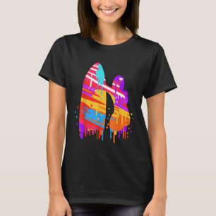 T-shirt Girl Surfing Surf Cadeau