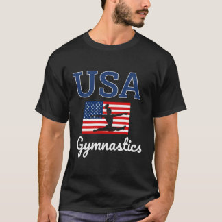 T-shirt Girl Tumbling Team Gymnaste Gymnastique Usa Ame