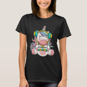 T-shirt Girl Unicorn Jeu Vidéo mignonne Jeu Femmes Filles