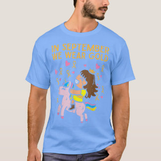 T-shirt Girl Unicorn Septembre Porter Or Cancer de l'enfan