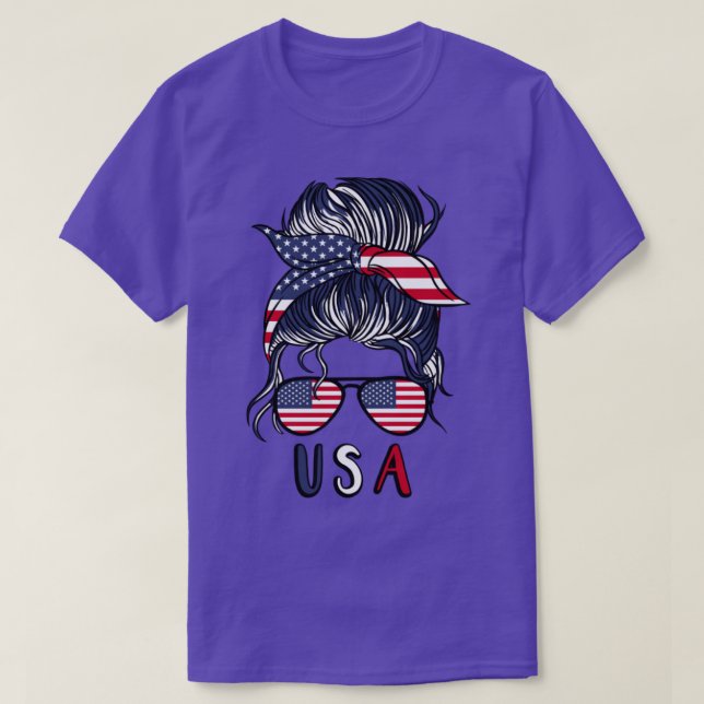 T-shirt Girl USA 2022 football America Coupe du monde Amér (Design devant)