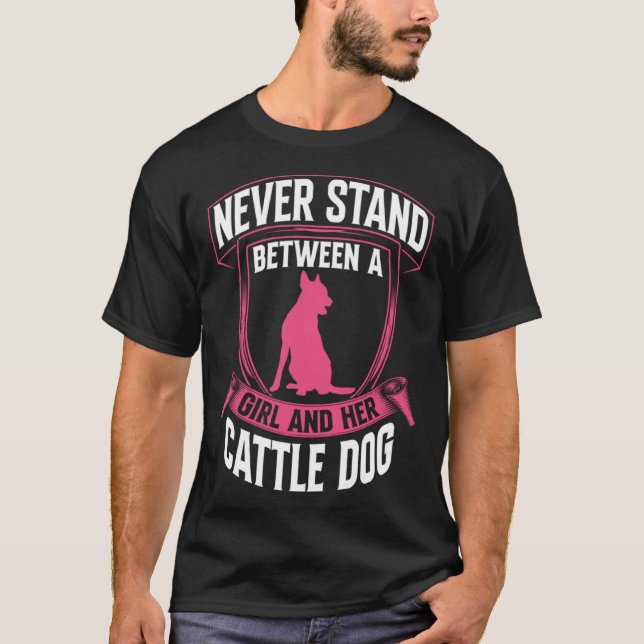 T-shirt Girl with Australian Cattle Dog Queensland Heeler (Devant)