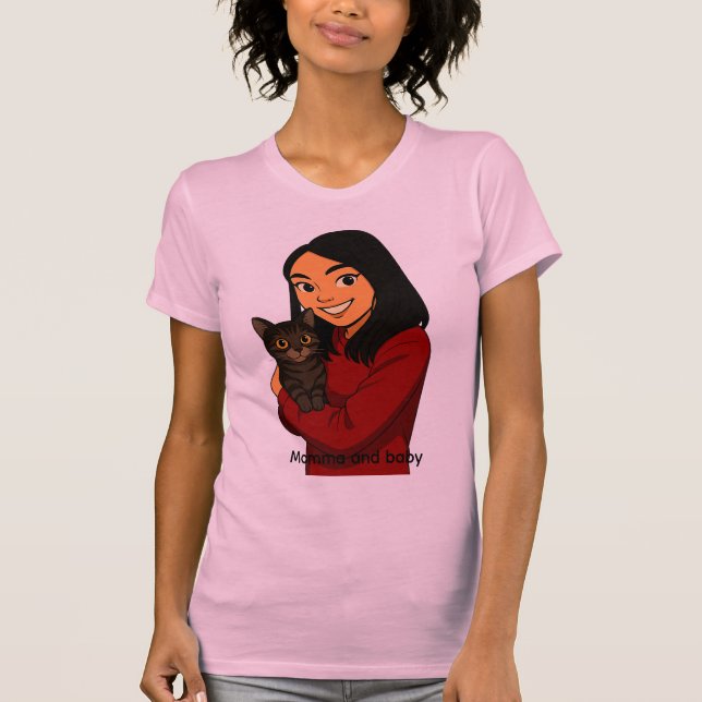 T-shirt Girl with Cat (Devant)