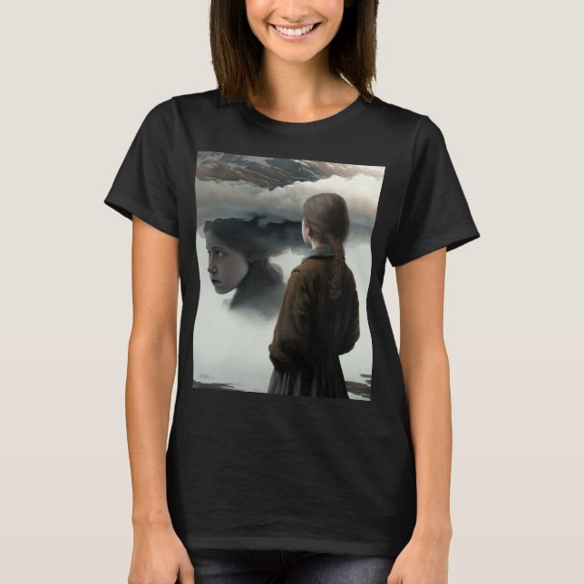 T-shirt Girl with clouds (Devant)