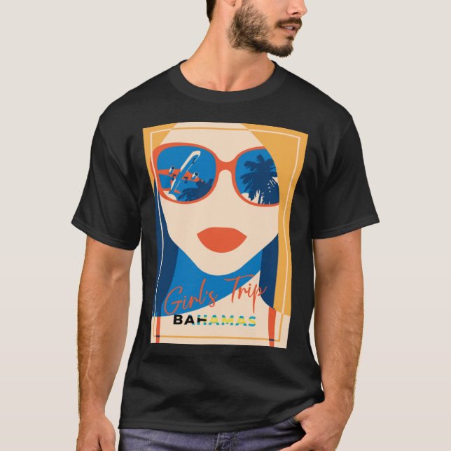 T-shirt Girl With Sunglasses Girlu2019s Voyage Bahamas Vac (Devant)