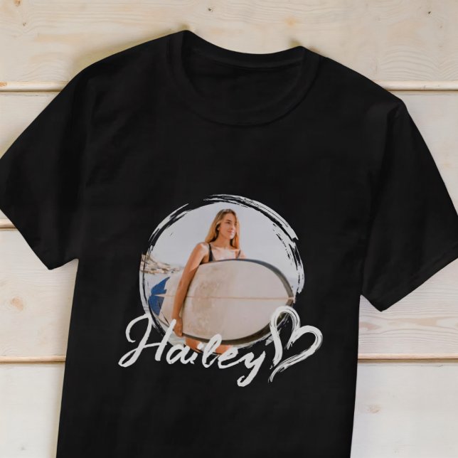 T-shirt Girlfriend Simple Modern Grunge Heart Cool Photo (Créateur téléchargé)