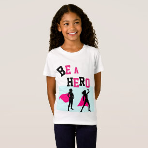 T-Shirt #GirlPower Super Hero Tee for Girls - AJOUTER UN N