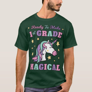 T-shirt Girls 1st Grade Back To School Magical Unicorn Gif