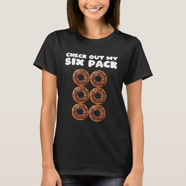 T-shirt Girls 6 Pack Chocolate Donut Abs Apparel  Gym (Devant)