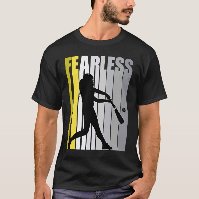 T-shirt Girls Baseball Fierce Courage Strong Fierce Graphi (Devant)