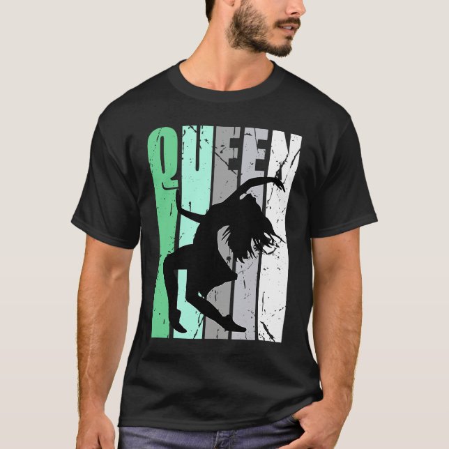 T-shirt Girls Dance Queen Dancer Retro Graphic Motivate (Devant)