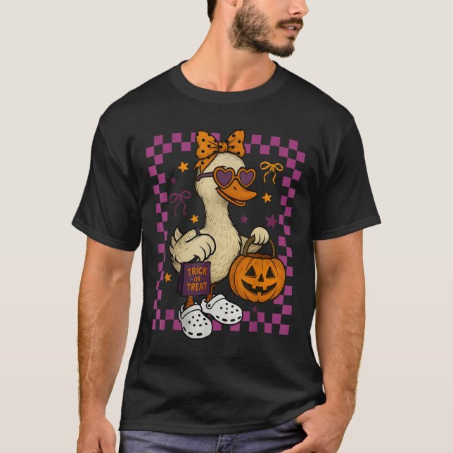T-shirt Girls Goose Halloween Spooky Goosey Silly Goose Pu (Devant)