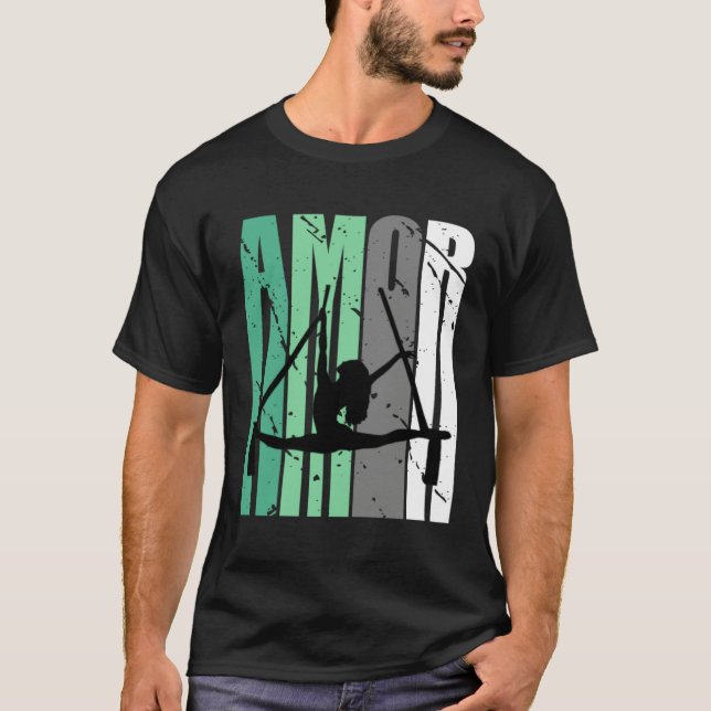 T-shirt Girls Green Aerialist Distressed Amor Loves Inspir (Devant)