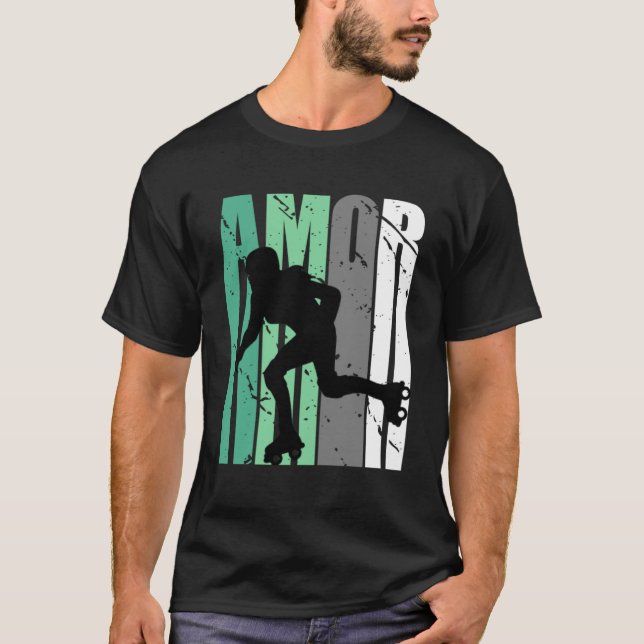 T-shirt Girls Green Distressed Amor Loves Team Girl Inspir (Devant)