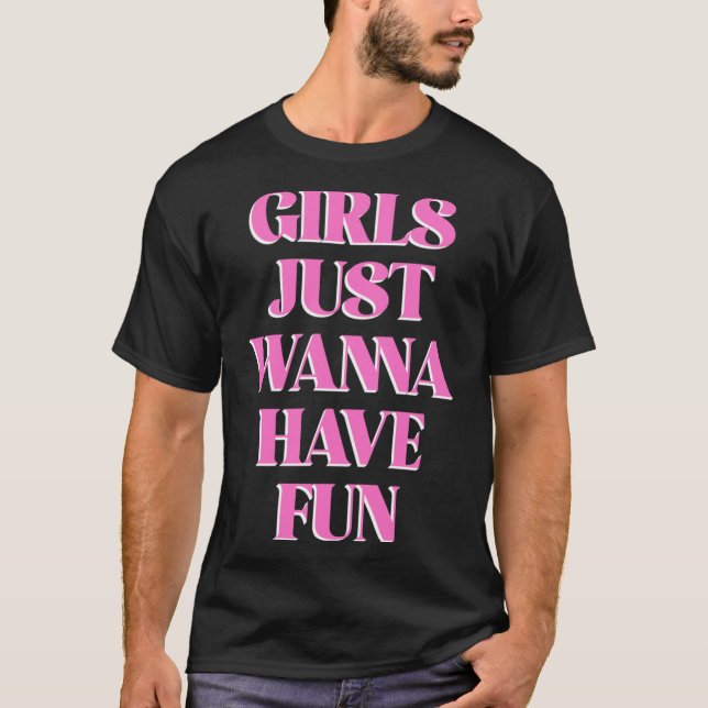 T-shirt Girls Just W Have Fun Long Sleeve  (Devant)