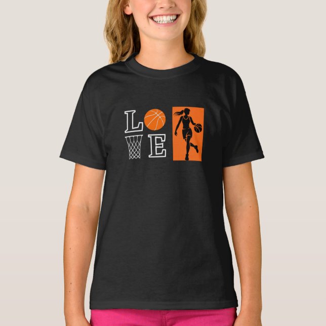 T-shirt Girls Love Basketball, Basketball Player         (Devant)