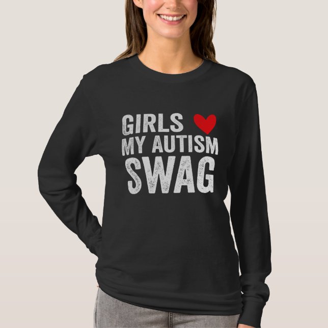 T-shirt Girls Love My Autism Swag  Autistic Boy Awareness (Devant)