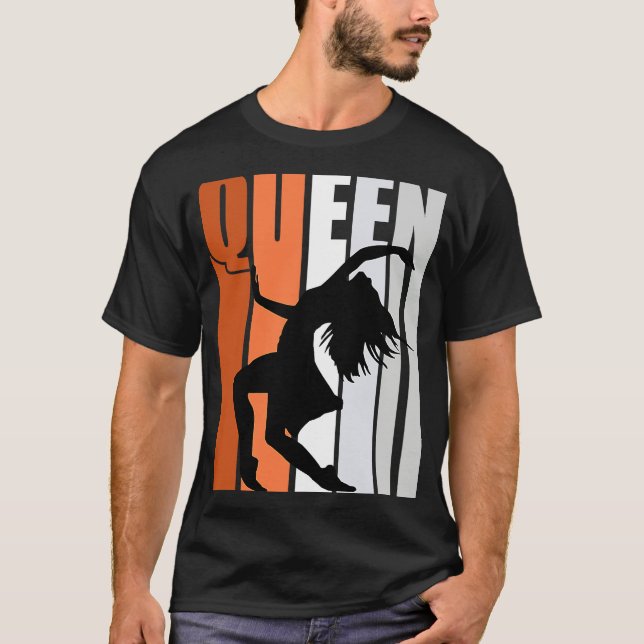 T-shirt Girls Orange Dance Queen Princess Birthday Determi (Devant)