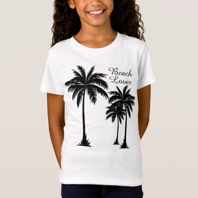 T-Shirt Girls Palm Tree Beach Lover Tropical (Devant)