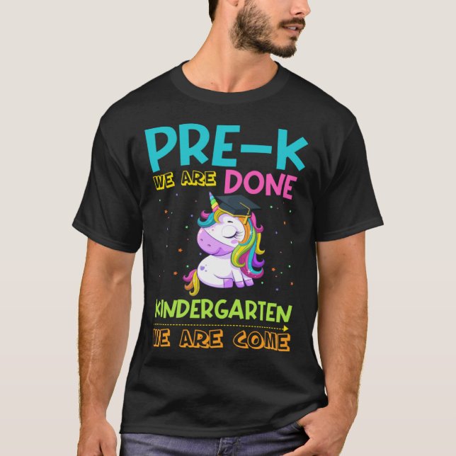 T-shirt Girls Pre-K Graduation Magical Unicorn (Devant)