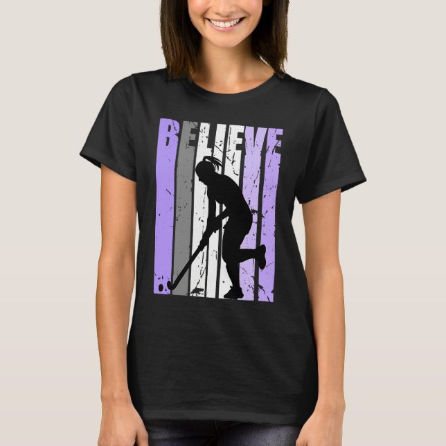 T-shirt Girls Purple Distressed Believe Loves Team Girl In (Devant)