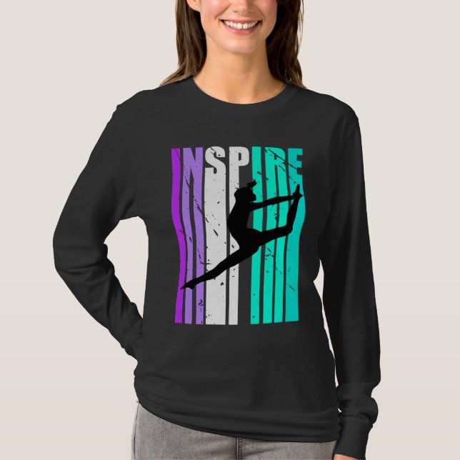 T-shirt Girls Purple Inspire Dance Birthday Motivational D (Devant)