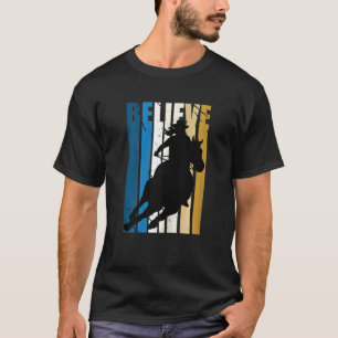 T-shirt Girls Retro Horse Rodéo équitation Femme Cowgirl R