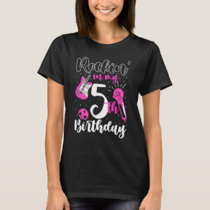 T-shirt Girls Rockstar Anniversaire Rock Star Guitare à th