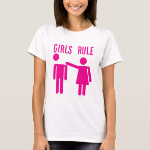 T-shirt girls rule citation couple humour femme homme