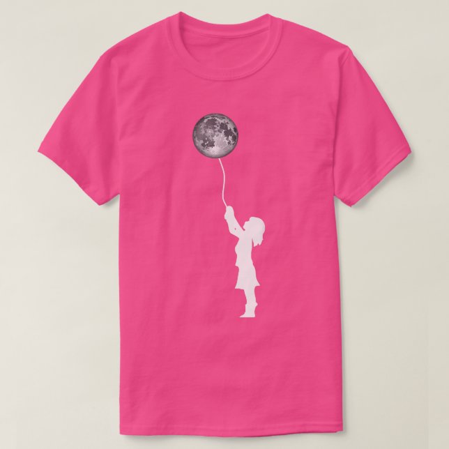 T-shirt Girls Science Too Moon Space Balloon 895 (Design devant)