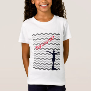 T-shirt Girls Silver Chevron Gymnast Gymnastique