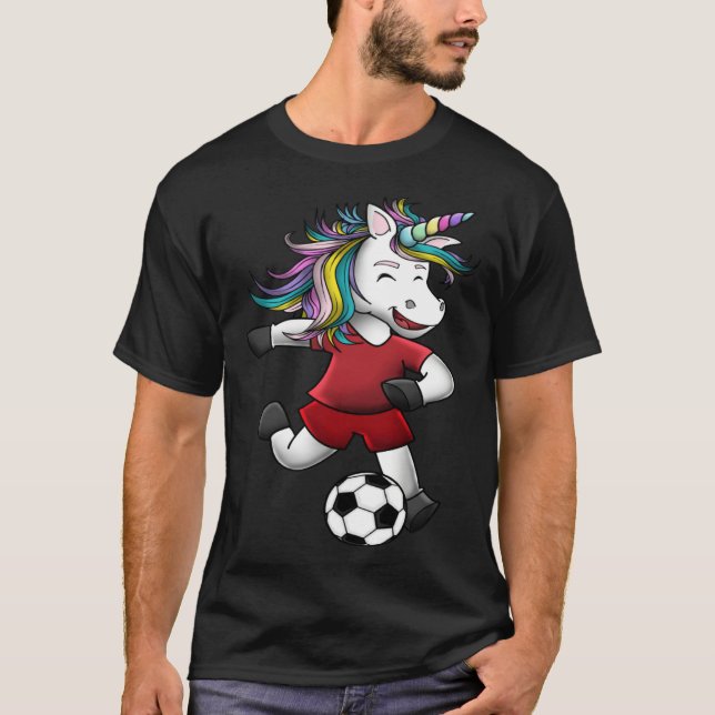 T-shirt Girls Soccer  Unicorn Love  Magical Team (Devant)