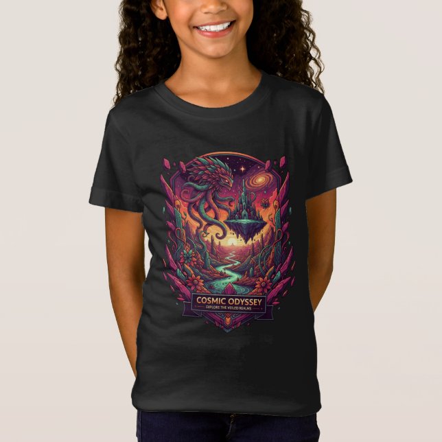 T-Shirt Girls Stellar Space Fantasy Cosmic Adventure (Devant)