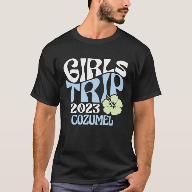 T-shirt Girls Trip 2023 Cozumel Beach Destination Retro Gr (Devant)