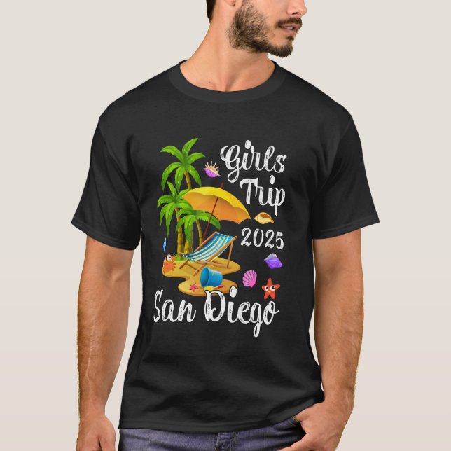T-shirt Girls Trip 2025 Summer Vacation California San Die (Devant)