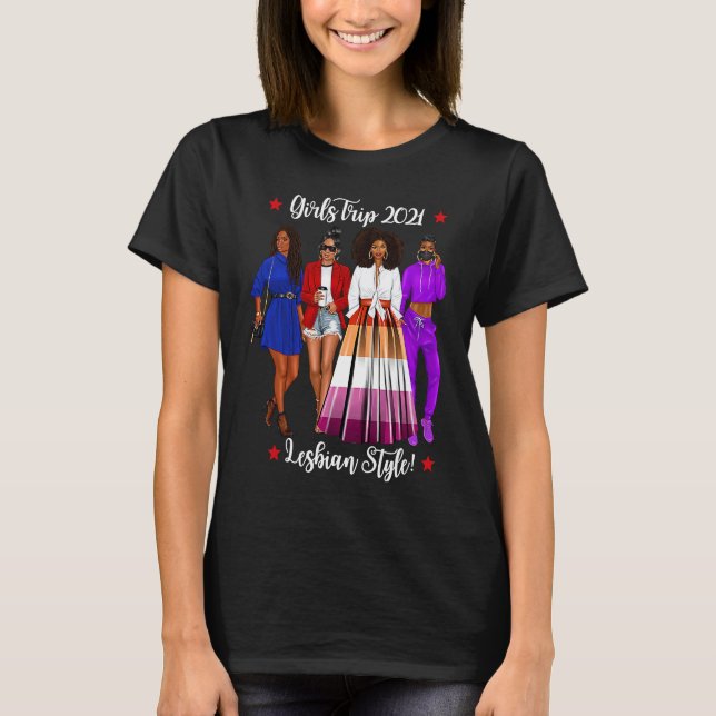 T-shirt Girls Trip Lesbian Vacation Gay Woman Hen Do Holid (Devant)