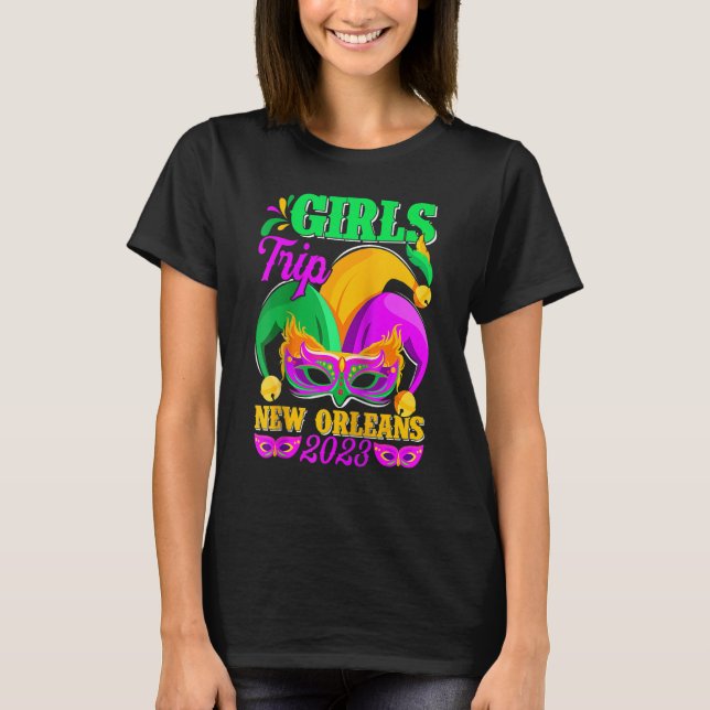 T-shirt Girls Trip New Orleans 2023 Funny Jester Mask Mard (Devant)
