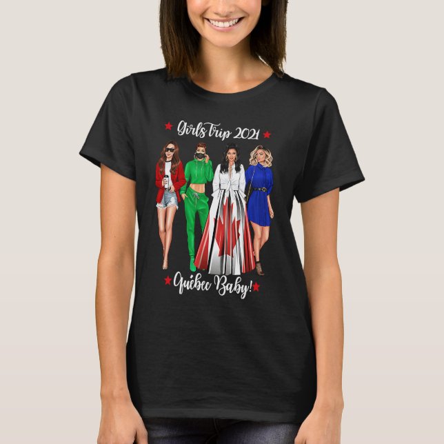 T-shirt Girls Trip Quebec Falls Vacation Cute Woman Canada (Devant)
