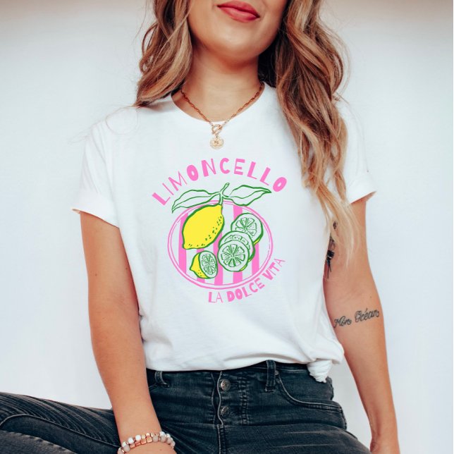 T-shirt Girly Limoncello– La Dolce Vita Pink (Créateur téléchargé)