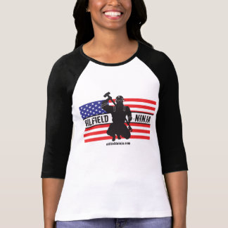 T-shirt Gisement de pétrole Ninja de dames 3/4 chemise de