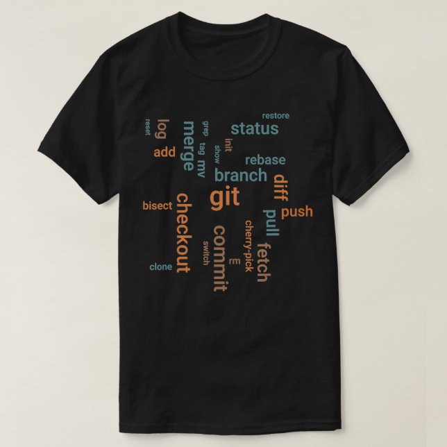 T-shirt Git, commandes ingénieurs javascript (Design devant)
