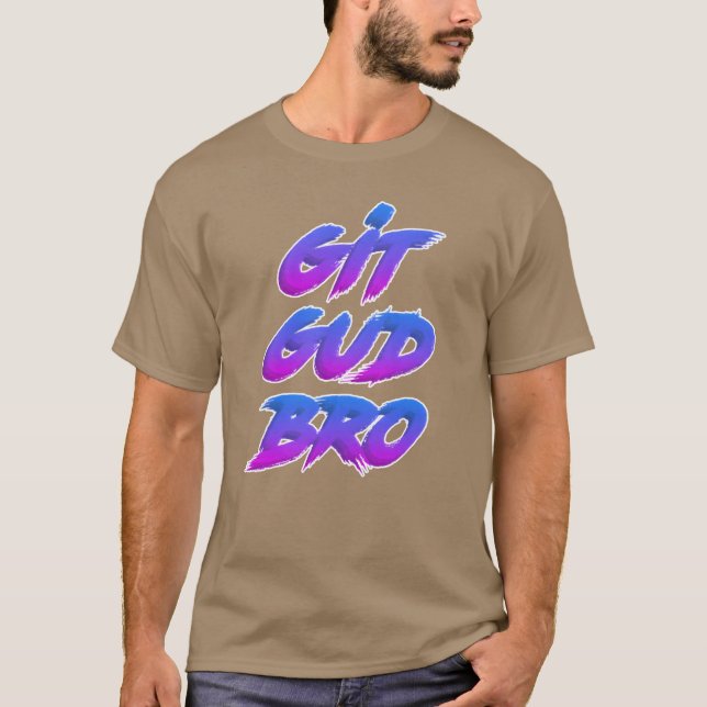 T-shirt Git Gud Bro Contour Blanc garçon (Devant)